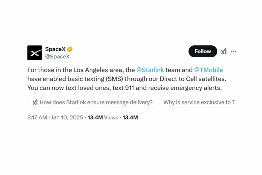فعالسازی پیامک ماهوارهای T-Mobile و استارلینک